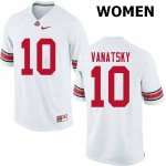 NCAA Ohio State Buckeyes Women's #10 Danny Vanatsky White Nike Football College Jersey FKC3745NS